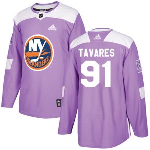 NHL New York Islanders Trikot #91 John Tavares Authentic Violett Fights Cancer Practice